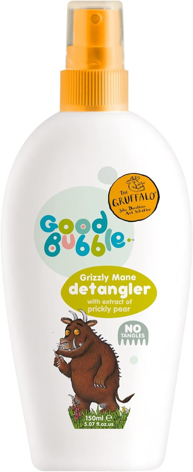 Good Bubble Gruffalo Hair Detangling Spray with Prickly Pear Extract and Tea Tree Oil 150ml - Silicone-Free Hair Detangler for Knots & Tangles - Detangles & Smooths