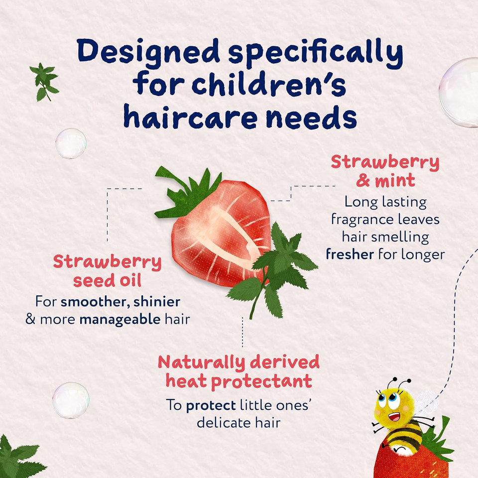 Childs Farm Tangle Taming Hair Detangler Spray, Heat Styling Protector, Strawberry and Mint, Children, Kids, 100ml Childs Farm Tangle Taming Hair Detangler Spray, Heat Styling Protector, Strawberry and Mint, Children, Kids, 100ml