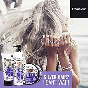 Cameleo - Silver Toning Mask - No Yellow Effect - Purple Treatment & Colour Protect for Blonde, Grey, White Hair - Platinum Tones - UV Protect - No Parabens - 200ml