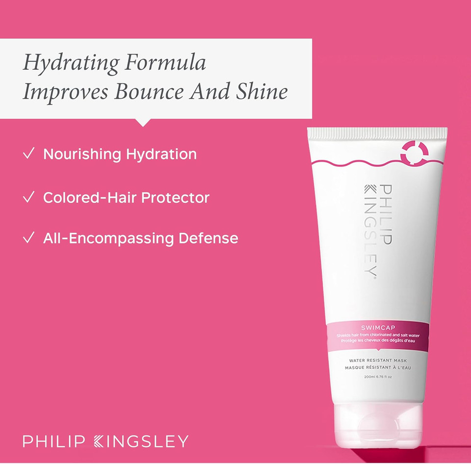 Philip Kingsley | Swimcap - Chlorine Hair Protection Water Resistant Mask | Swim Hair Mask, Protects Hair from Chlorine, Salt Water and Heat Damage | Hair Colour Protection Products | 40ml