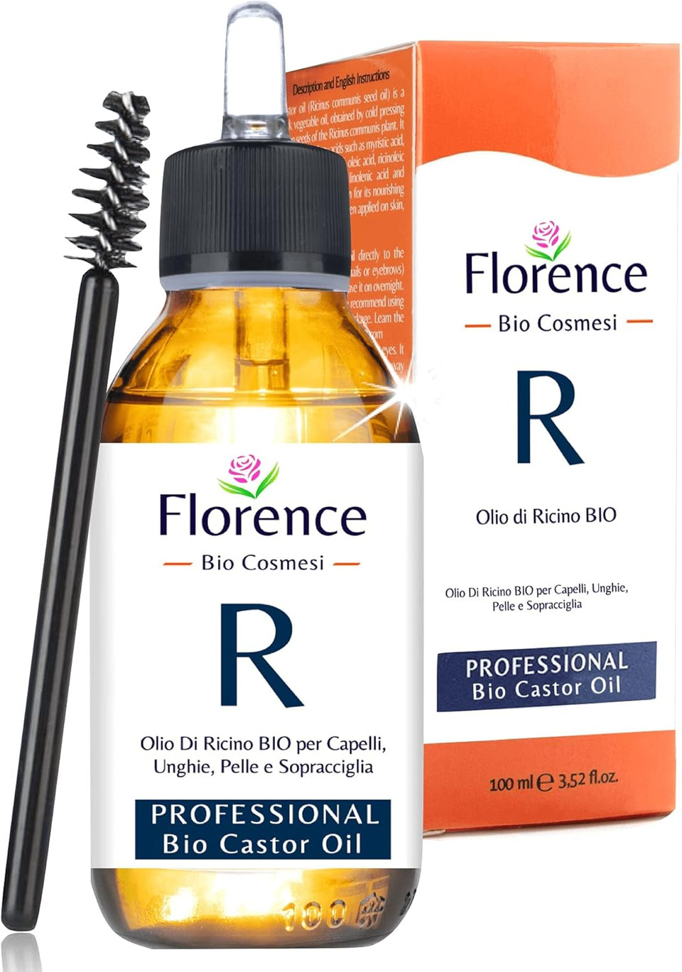 Big 3.5 Oz. Certified Organic Castor Oil- Promotes Hair, Eyebrow, Eyelash, Beard and Nail Growth. Nourishes Skin, Diminishes Wrinkles and Signs of Aging. 100% Pure Cold Pressed Hair Treatment