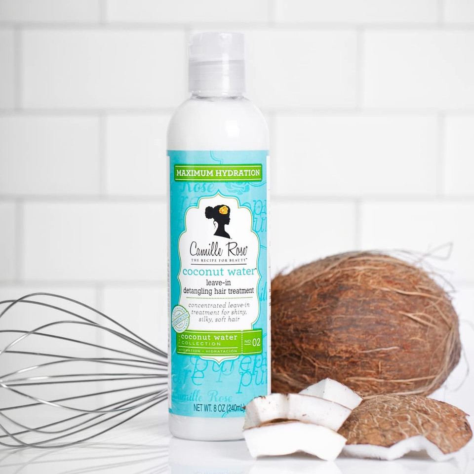 Camille Rose Coconut Water Leave-In Detangling Hair Treatment, Maximum Hydration, 240 ml (Pack of 1)