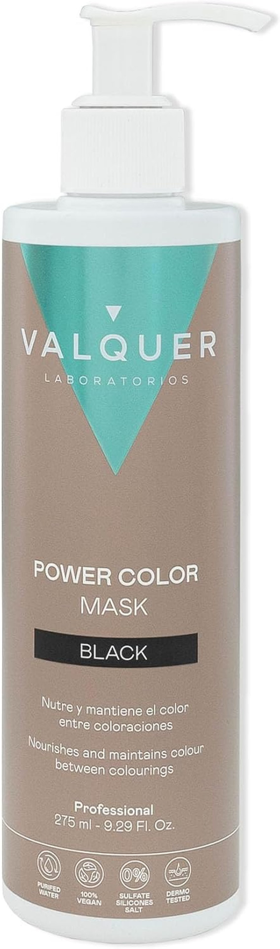 V?quer Professional Power Color Mask Dyed Hair Vegan and Sulfate (Black Hair) Hair Colour Enhancer - 275ml