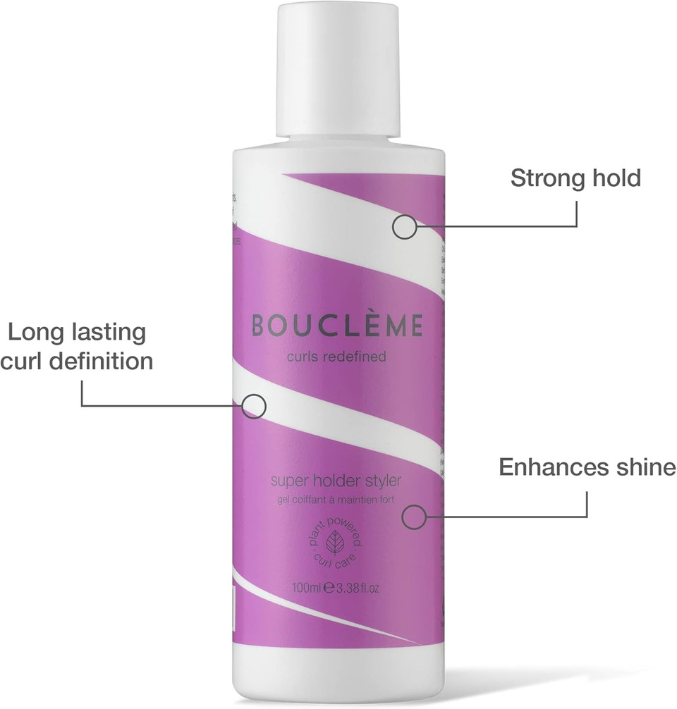 Bouclème Travel Kit Waves - Ultimate Haircare Travel Set to Protect and Nourish Waves - Cleanser, Conditioner & Super Hold Styler - Vegan, Naturally Derived Ingredients, Cruelty Free, 300ml