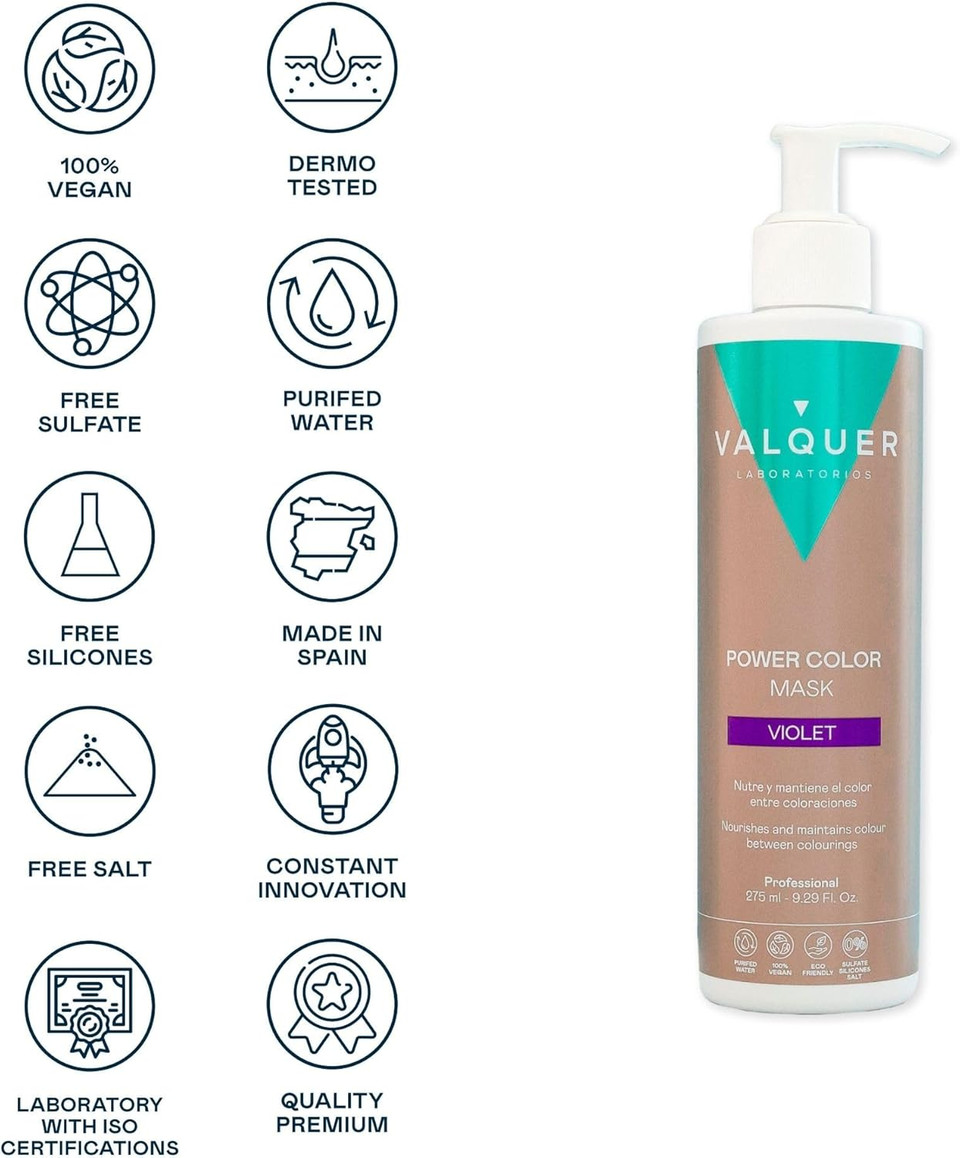 V?quer Professional Power Color Mask Dyed Hair Vegan and Sulfate (Red) Hair Colour Enhancer-275ml