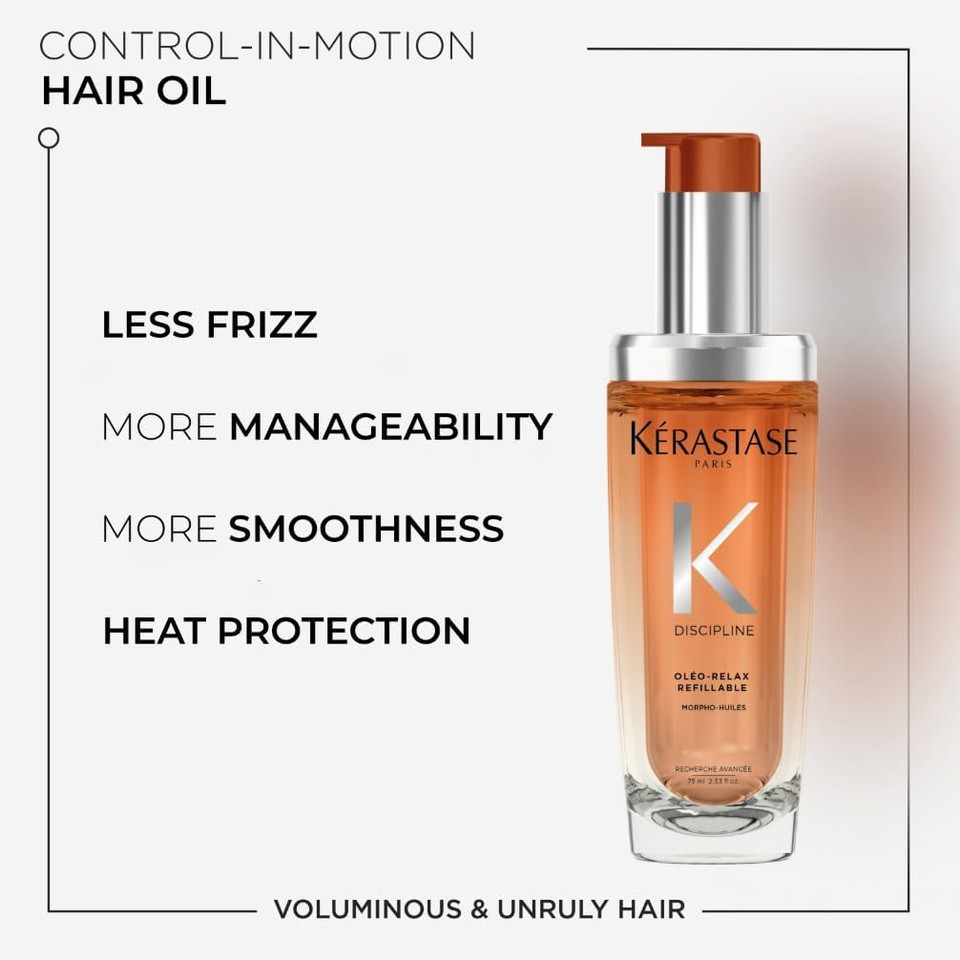 Kérastase Discipline, Daily Conditioning & Calming Hair Oil Treatment, For Dry & Frizz-prone Hair, Oléo-Relax Morpho Huile