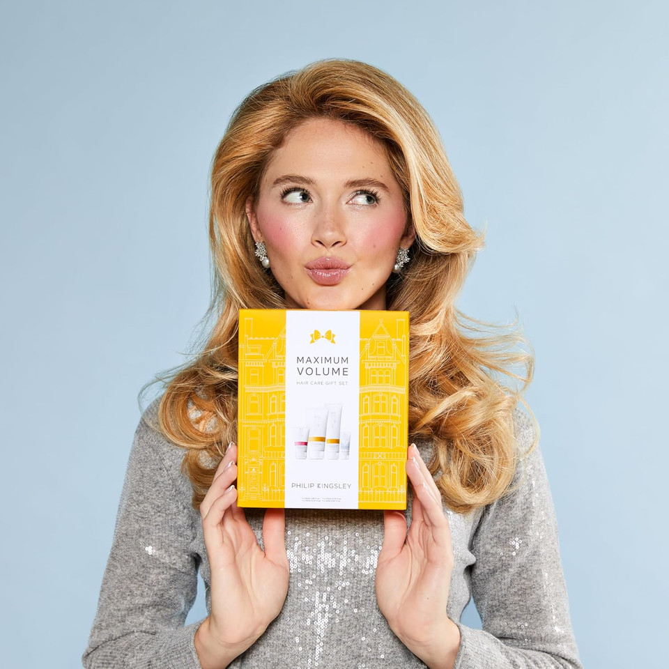 Philip Kingsley | Maximum Volume Hair Care Gift Set | Includes Elasticizer Treatment, Body Building Weightless Shampoo, Body Building Conditioner, Finishing Touch Frizz Fighting Gloss | 4 Set