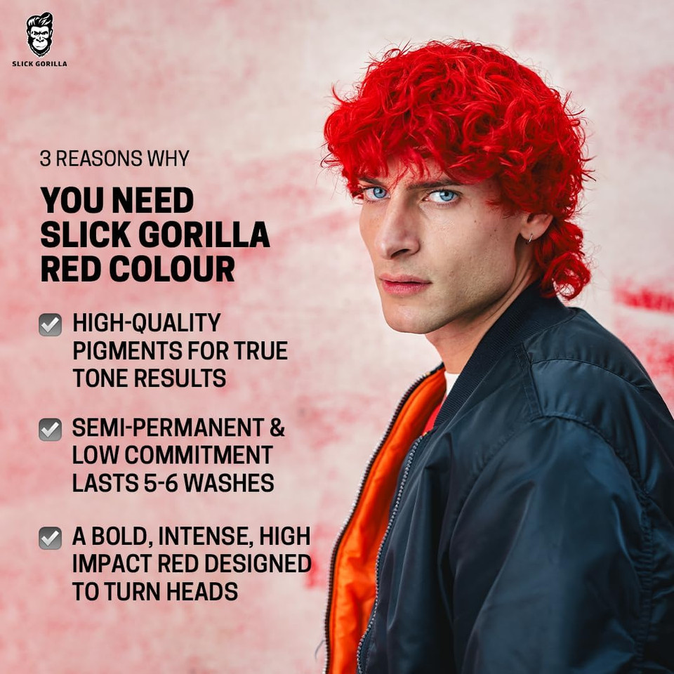 Slick Gorilla Vegan and Cruelty-Free Semi-Permanent GREEN Hair Colour (3.38 Fl Oz, 100 ml GREEN)