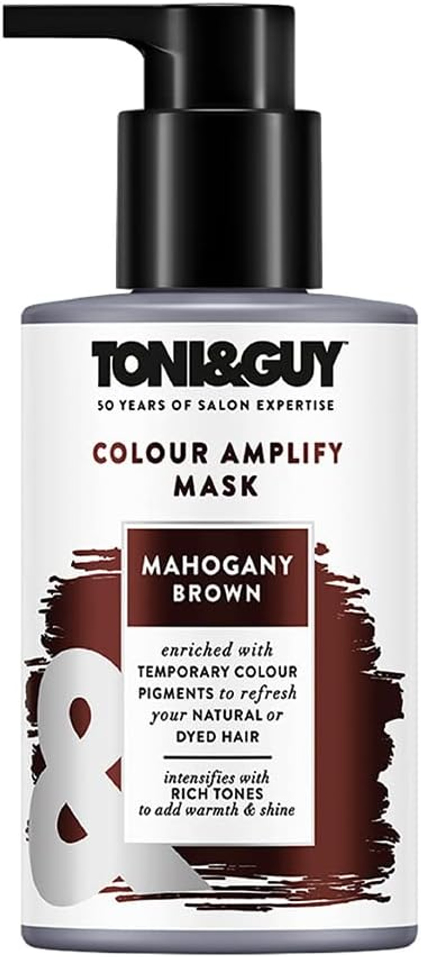 Toni & Guy Mahogany Brown Colour Amplify Hair Conditioning Mask with Temporary Colour Pigments, Argan Oil & UV Protection Filters 200 ml