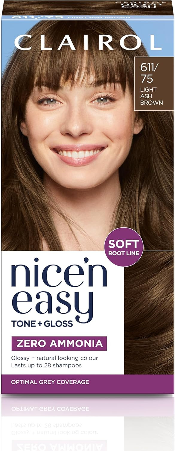 Clairol Nice'n Easy Tone+Gloss Semi Permanent Hair Dye - 611/75 Light Ash Brown