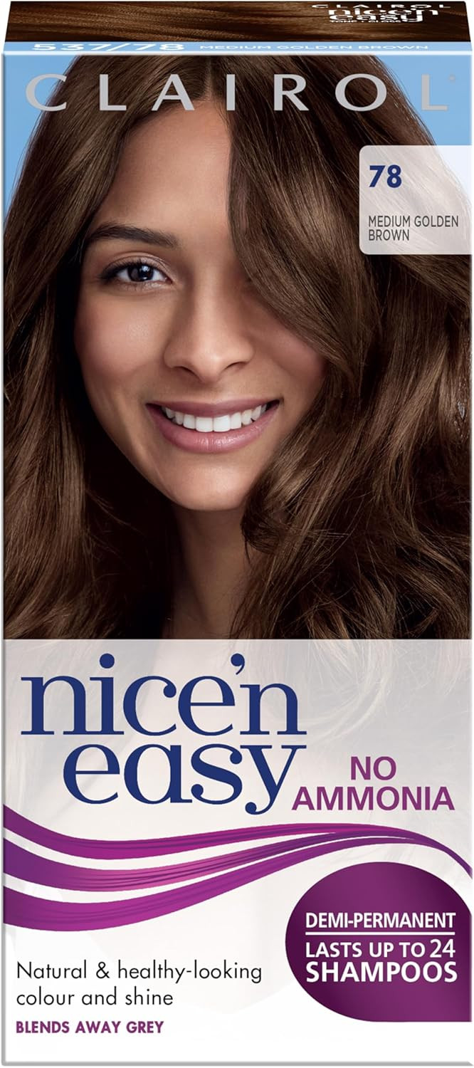 Clairol Nice 'N Easy No Ammonia Lasting Hair Colour 78, Medium Gold Brown