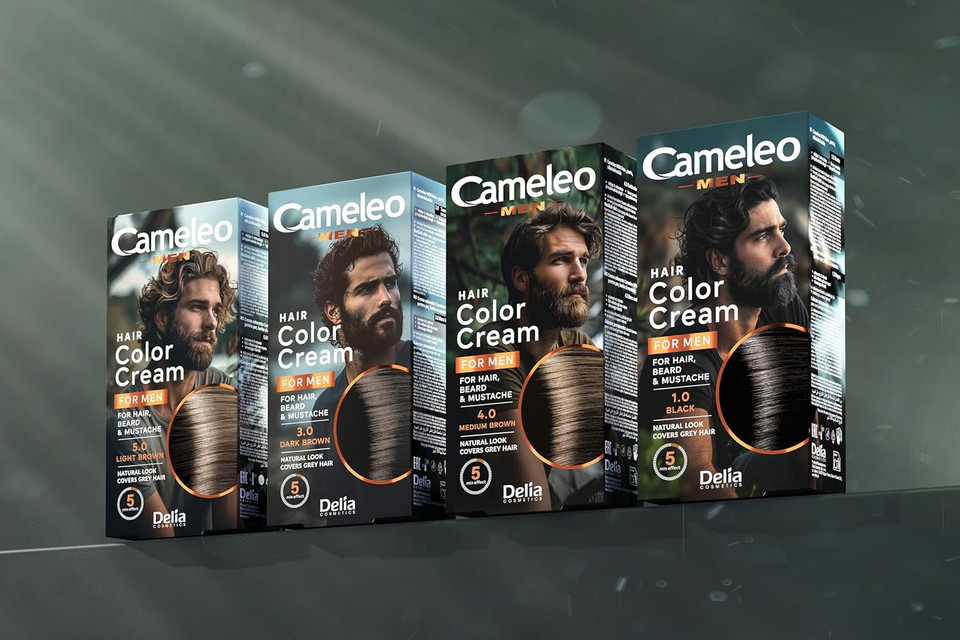 Cameleo Men - Permanent Hair Dye | Medium Brown Colour for Hair Beard & Moustache | Natural Colour Effect in 5 Minutes | Cover Grey Hair | Ammonia FREE | 30ml