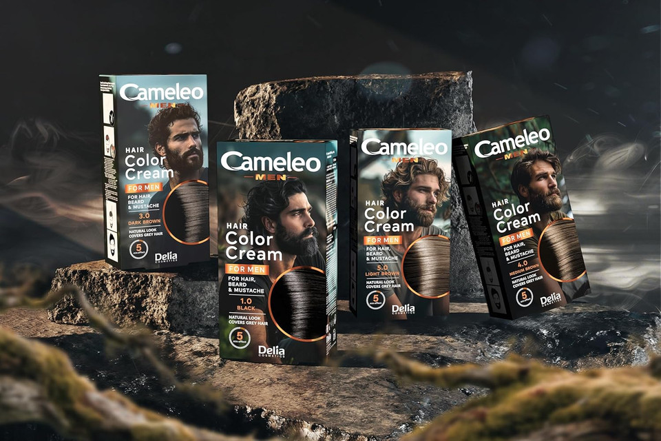 Cameleo Men - Permanent Hair Dye | Black Colour for Hair Beard & Moustache | Natural Colour Effect in 5 Minutes | Cover Grey Hair | Ammonia, PPD, Paraben FREE | 30ml