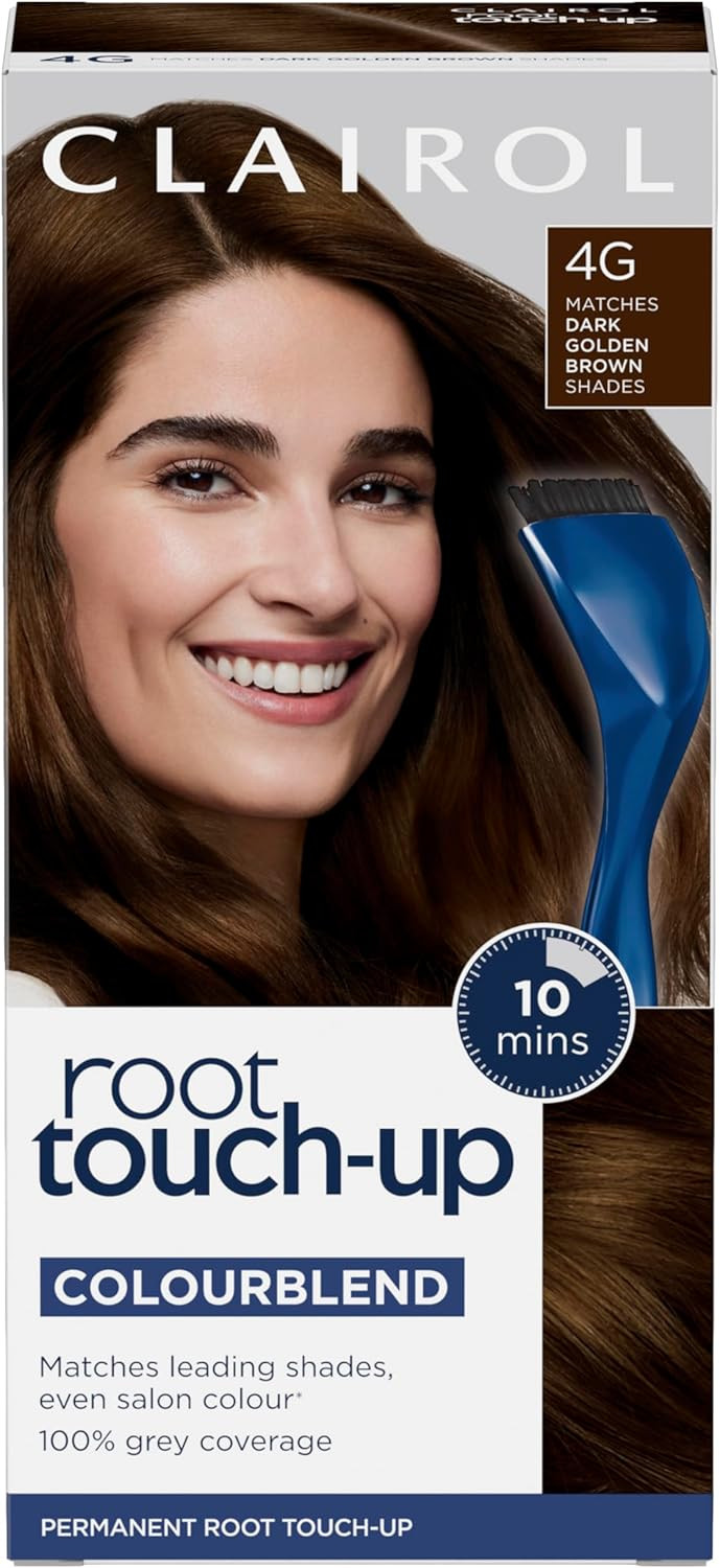 Clairol Root Touch-Up Permanent Hair Dye, 4G Dark Golden Brown, Packaging may vary