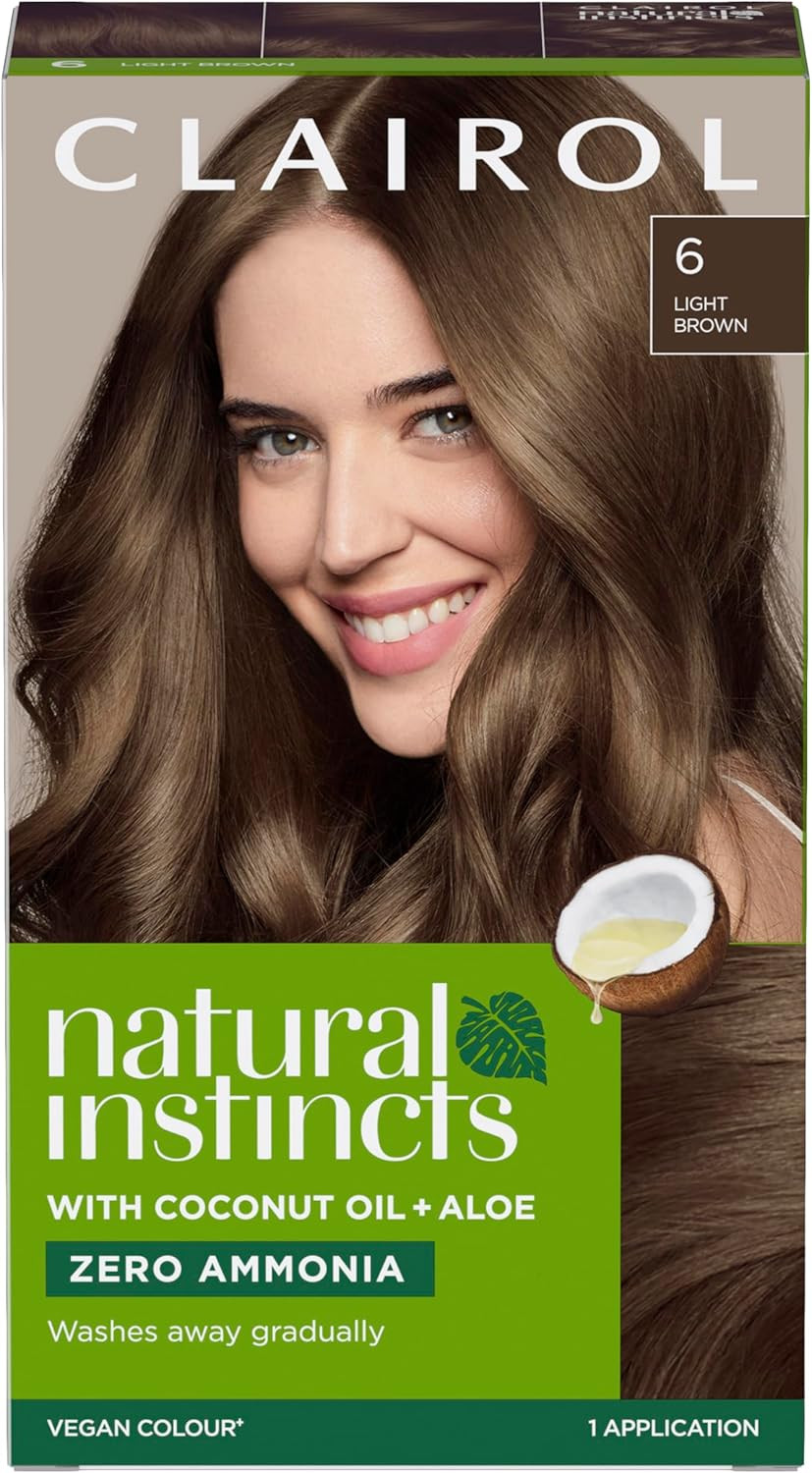 Clairol Natural Instincts Semi-Permanent No Ammonia Hair Dye, 6 Light Brown