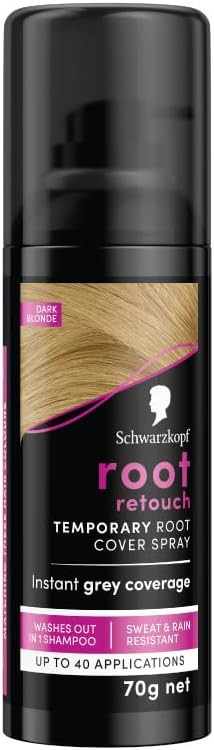 Schwarzkopf Root Retoucher, Instant Temporary Hair Dye Spray for Blonde Regrowth, 40 Applications - Blonde, Packaging May Vary