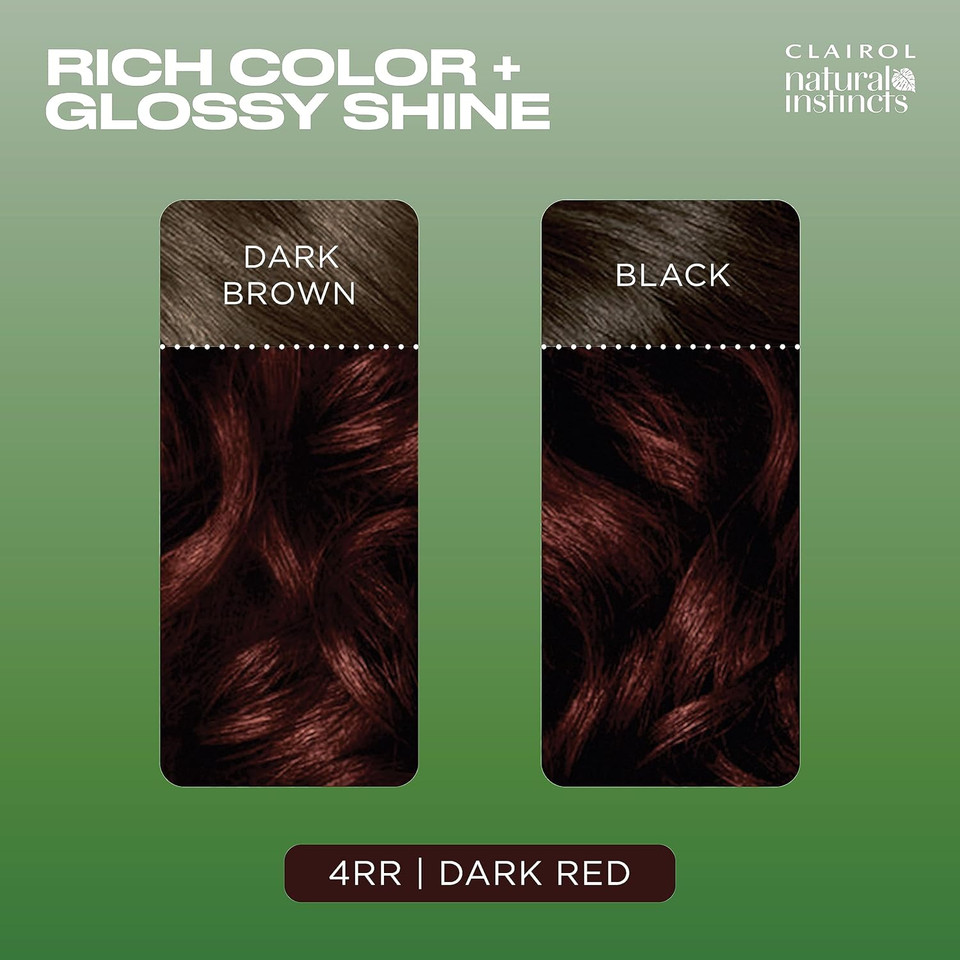 Clairol Natural Instincts Semi-Permanent No Ammonia Hair Dye, 4RR Dark Red