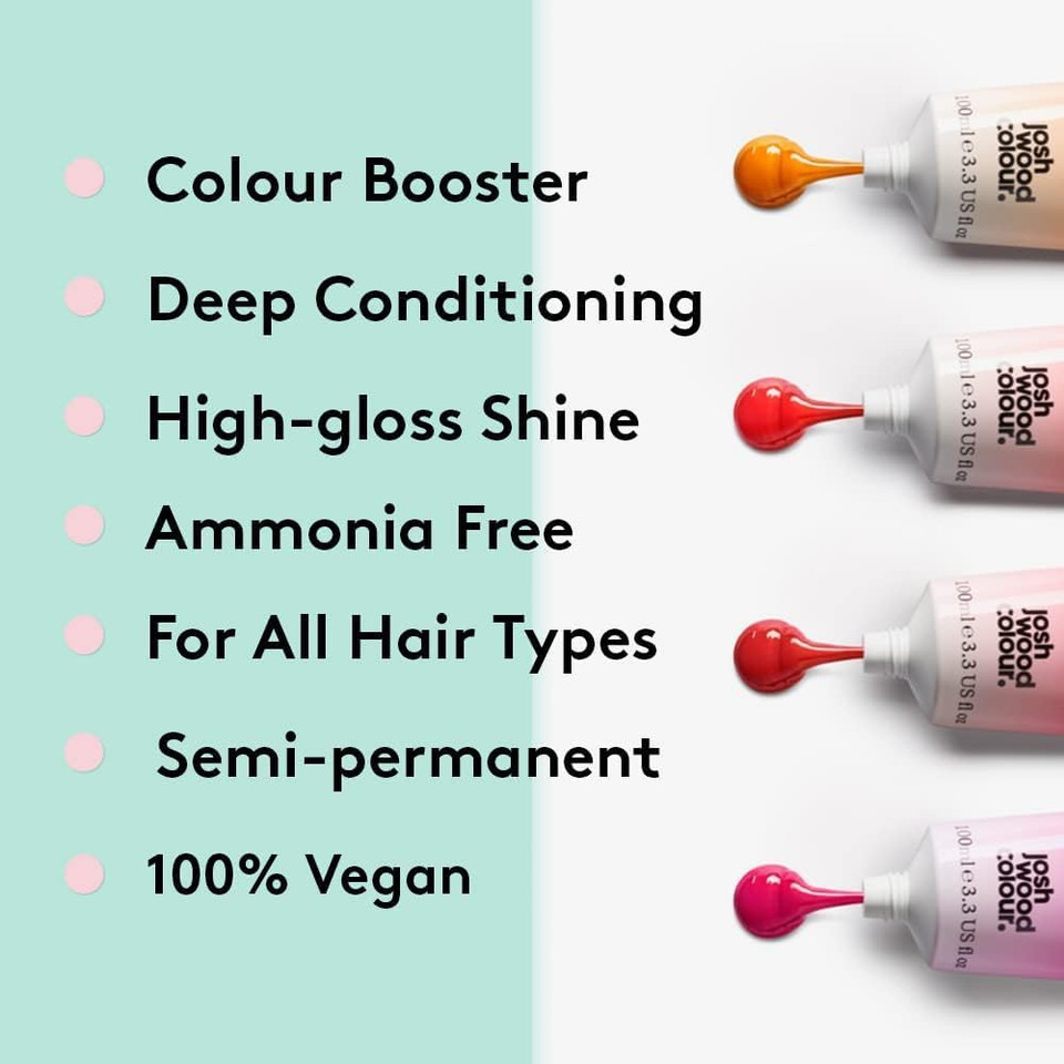 Josh Wood Colour Glaze (Blue) - Semi-permanent Hair Mask - Ammonia-free - Conditions and Nourishes - Lasts Up to 3-5 Washes - For Blonde Hair - 100% Vegan - Cream (100ml)