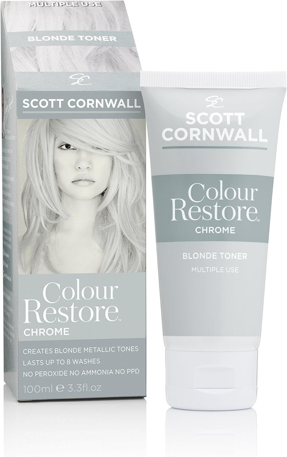 Scott Cornwall Colour Restore Iced Platinum Anti Yellow Hair Toner - Multiple Use -100ml