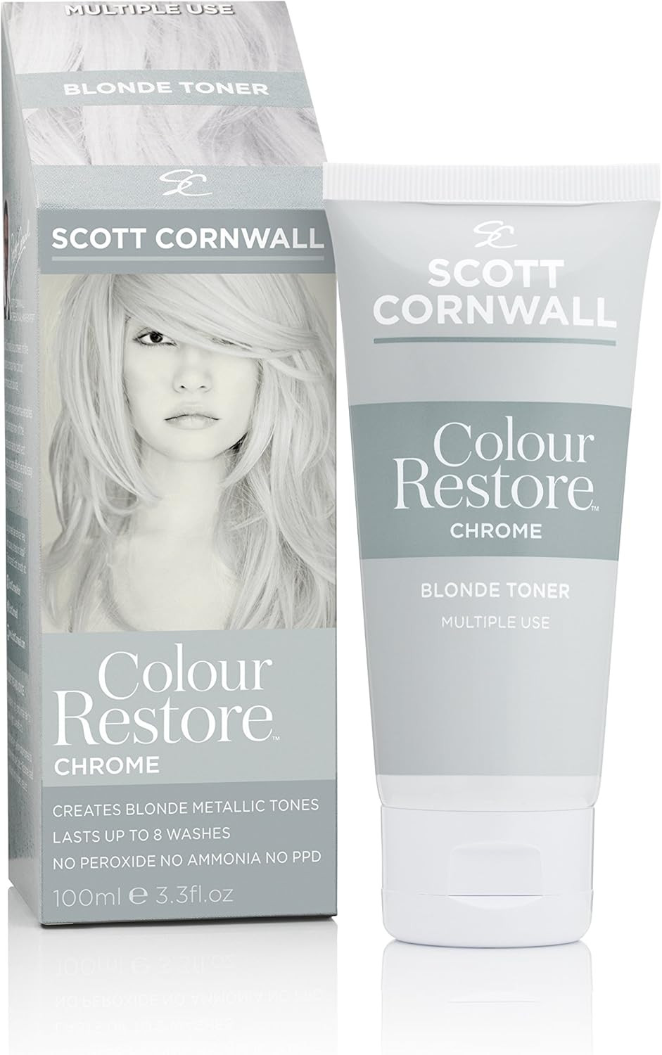 Scott Cornwall Colour Restore Iced Platinum Anti Yellow Hair Toner - Multiple Use -100ml