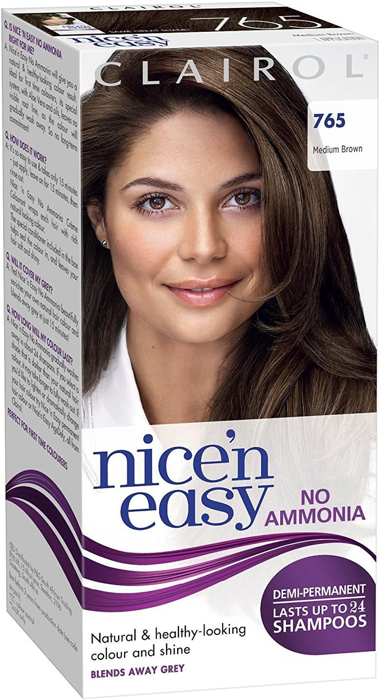 Clairol Nice'n Easy No Ammonia Hair Dye, 765 Medium Brown