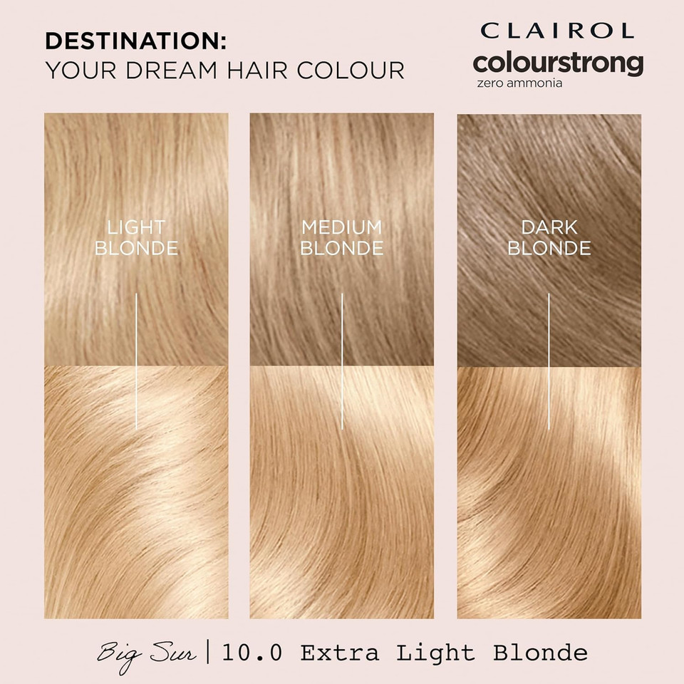 Clairol Colour Strong Permanent Hair Dye - 10.0 Extra Light Blonde