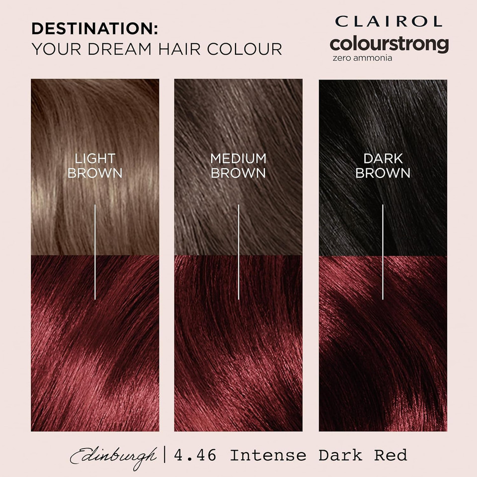 Clairol Colour Strong Permanent Hair Dye - 4.46 Intense Dark Red