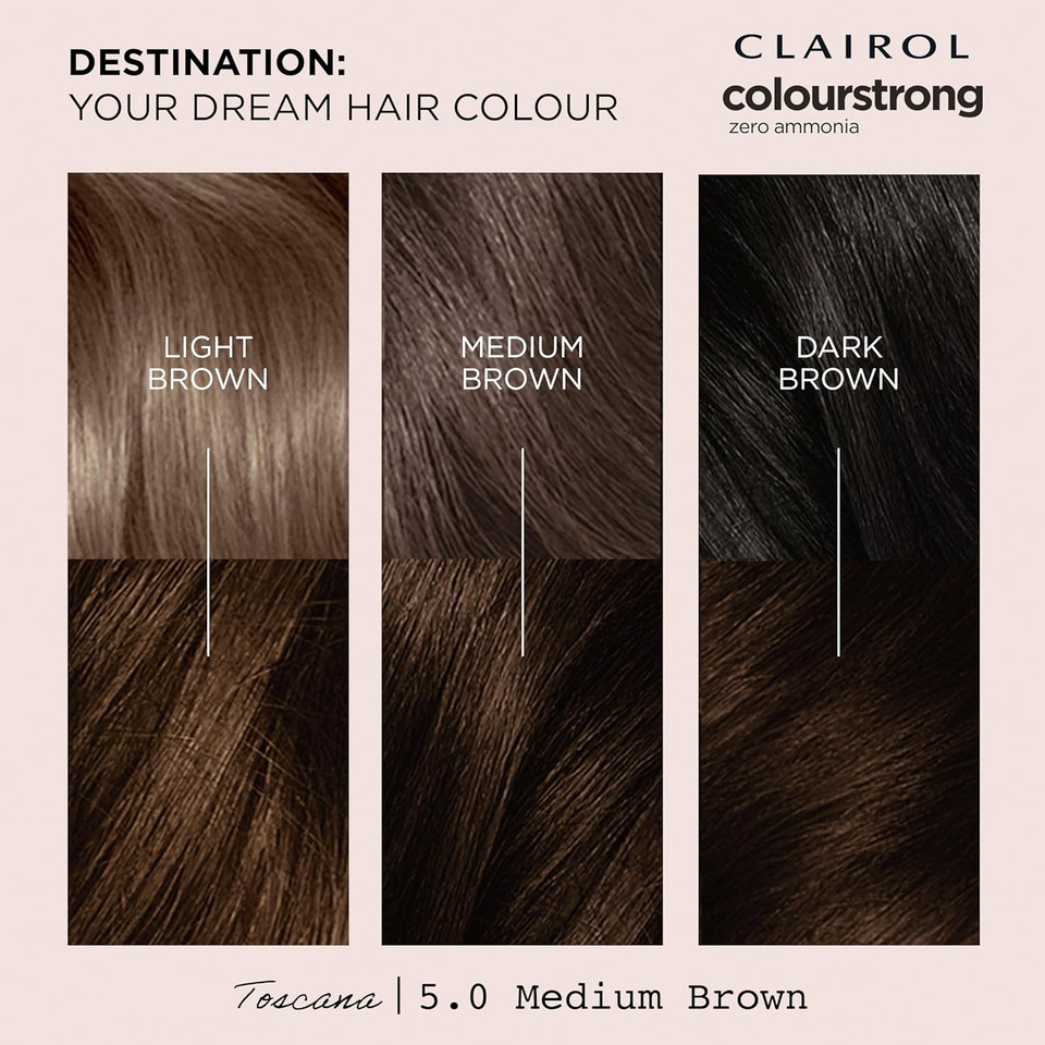 Clairol Colour Strong Permanent Hair Dye - 5.0 Medium Brown