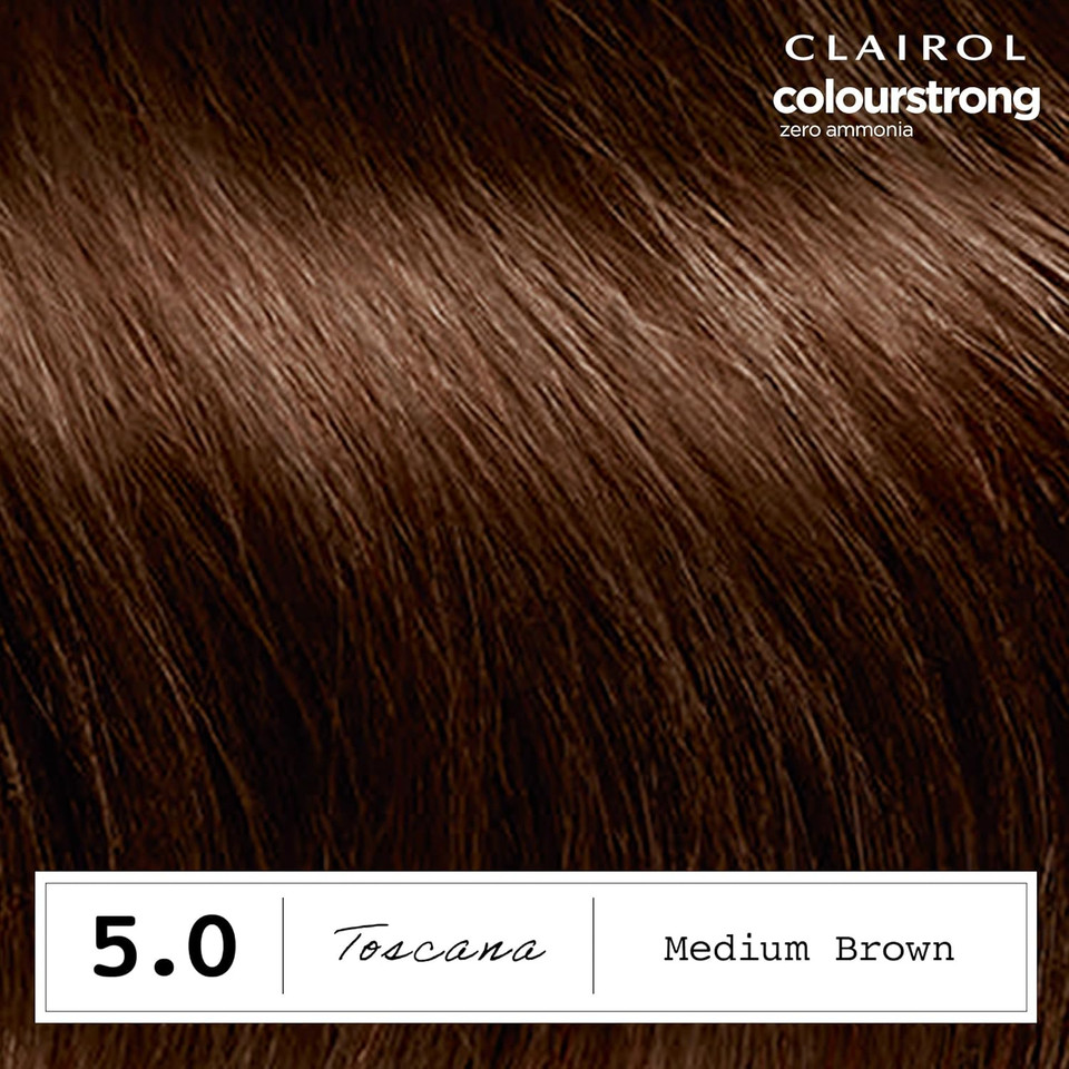 Clairol Colour Strong Permanent Hair Dye - 5.0 Medium Brown