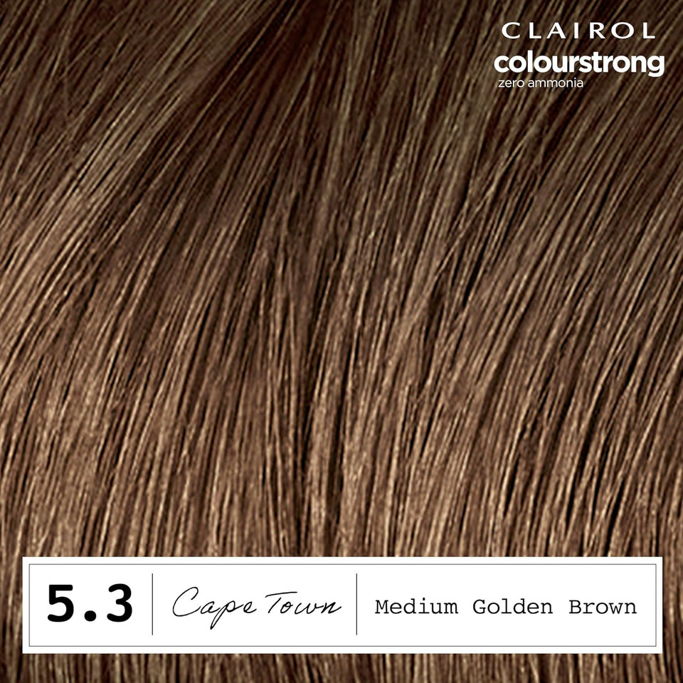 Clairol Colour Strong Permanent Hair Dye - 5.3 Medium Golden Brown