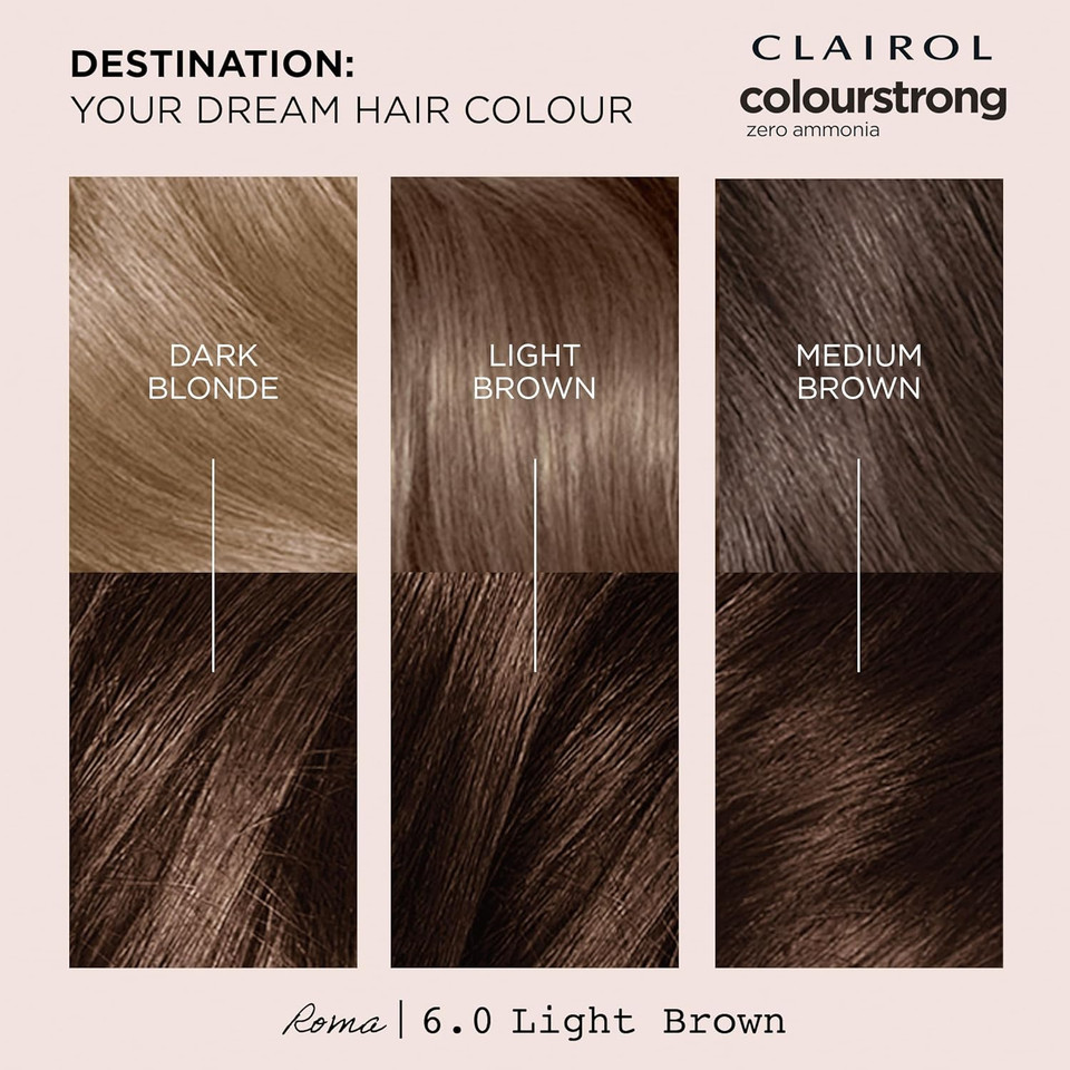 Clairol Colour Strong Permanent Hair Dye - 6.0 Light Brown