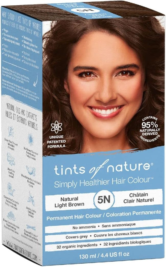 Tints of Nature 6N Natural Dark Blonde Permanent Hair Dye, Nourishes Hair and Covers Greys, Ammonia-Free 130ml