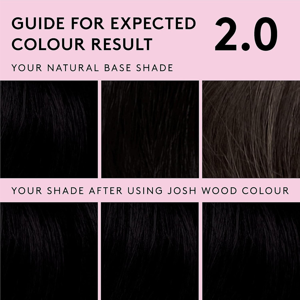 Josh Wood Permanent Colour 2.0 (Black) - Celebrity-approved, ammonia-free hair dye - Leaves hair super shiny and hydrated with 100% grey coverage - Natural-looking and Vegan