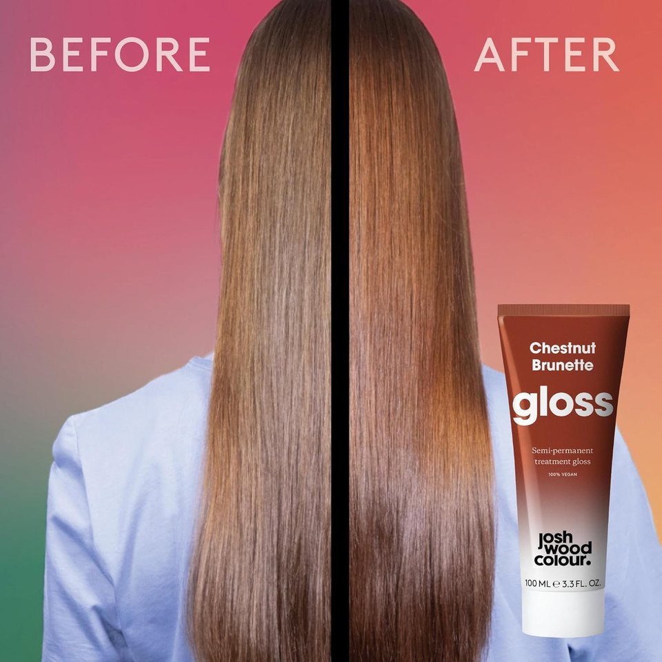 Josh Wood Hair Gloss (Pink) - Semi-permanent gloss refreshes and conditions hair colour - Lasts up to 6 washes - 100% Vegan - Cream (100ml)