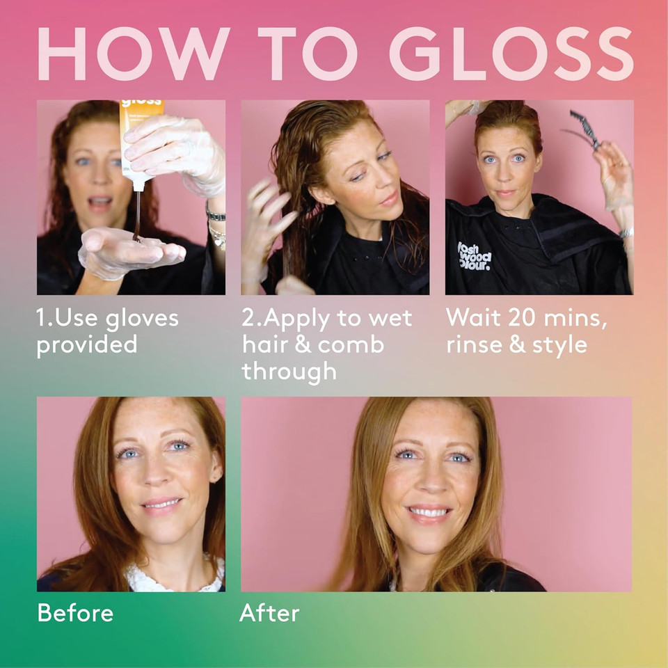 Josh Wood Hair Gloss (Caramel) - Semi-permanent gloss refreshes and enriches brown locks, adds warm caramel tones - Lasts up to 6 washes - 100% Vegan - Cream (100ml)