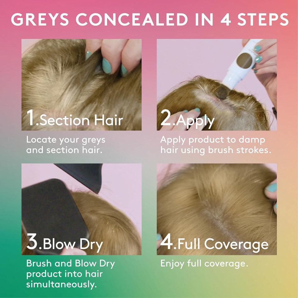 Josh Wood Blending Brush (Dark Blonde) - Grey Root Touch Up Brush to Cover Regrowth in between Colouring - Instant Coverage - Temporary, WASHES OUT - Vegan (20ml)