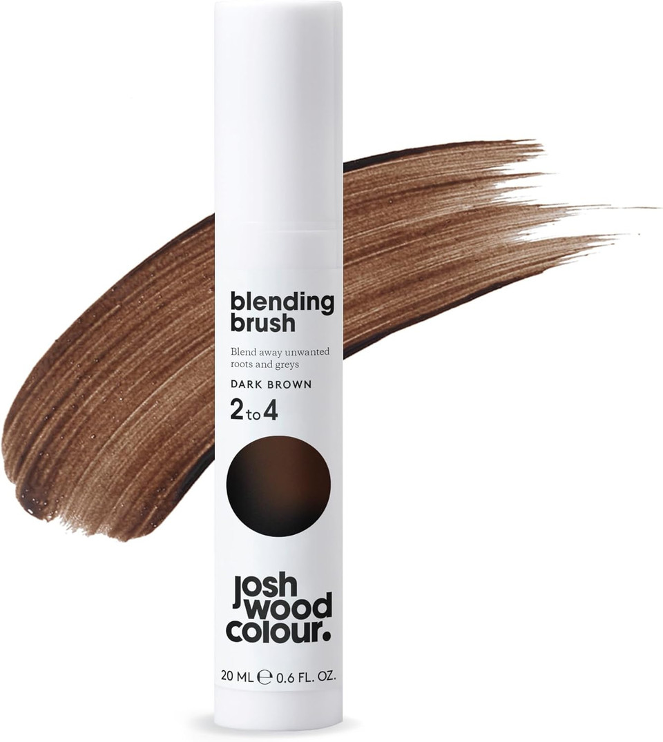 Josh Wood Blending Brush (Light Brown) - Grey Root Touch Up Brush to Cover Regrowth in between Colouring - Instant Coverage - Temporary, WASHES OUT - Vegan (20ml)