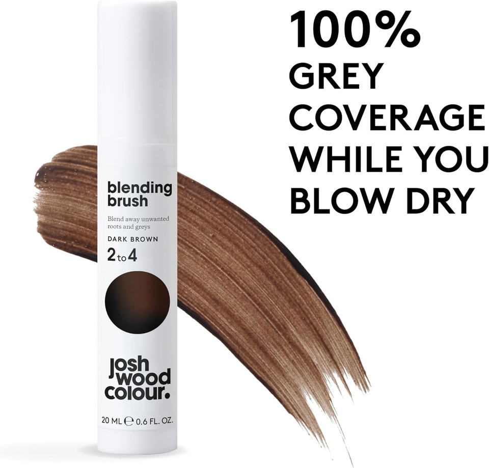 Josh Wood Blending Brush (Light Brown) - Grey Root Touch Up Brush to Cover Regrowth in between Colouring - Instant Coverage - Temporary, WASHES OUT - Vegan (20ml)