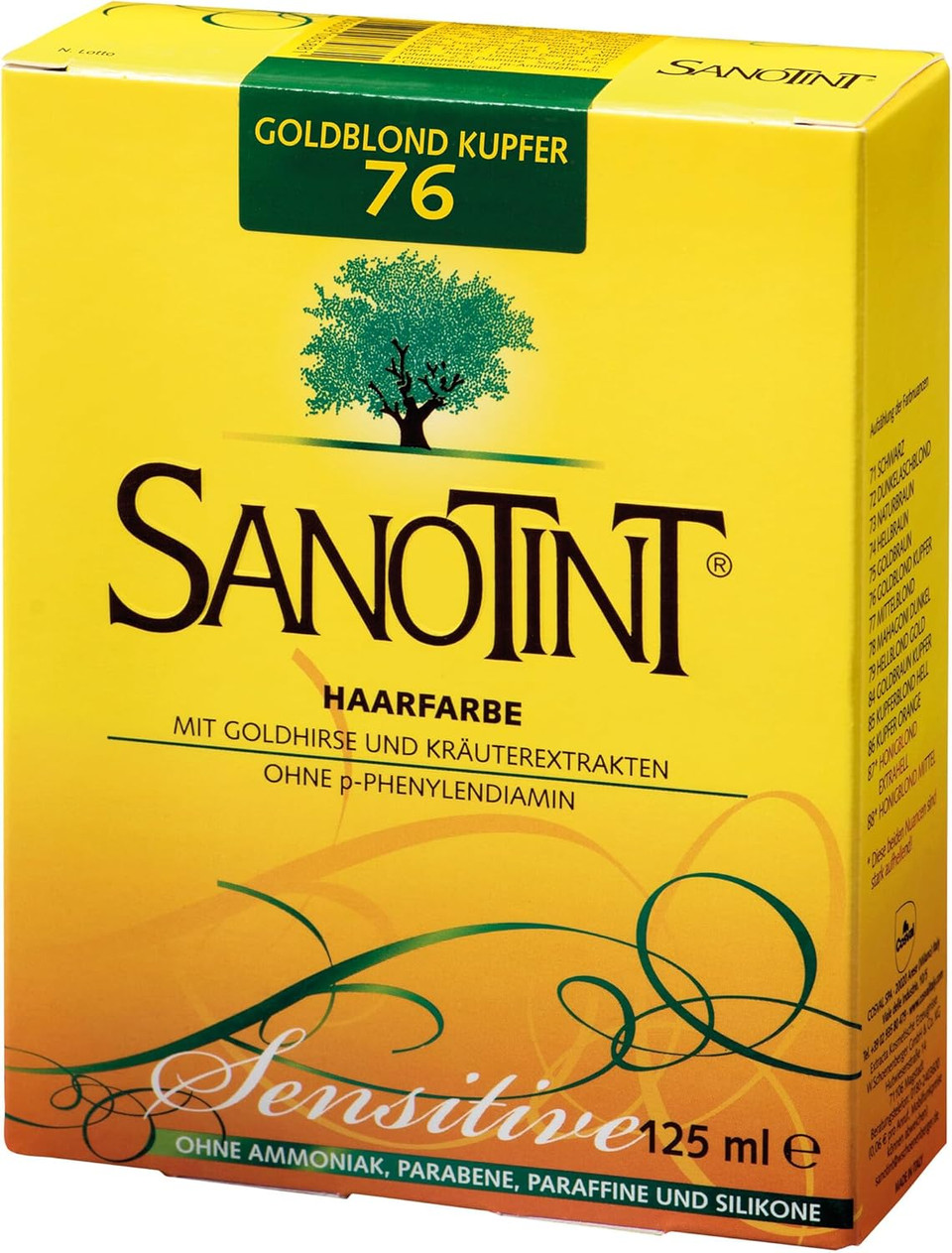 Sanotint® Sensitive Light # 76 Golden Blonde Hair Colour Copper (125 ml)