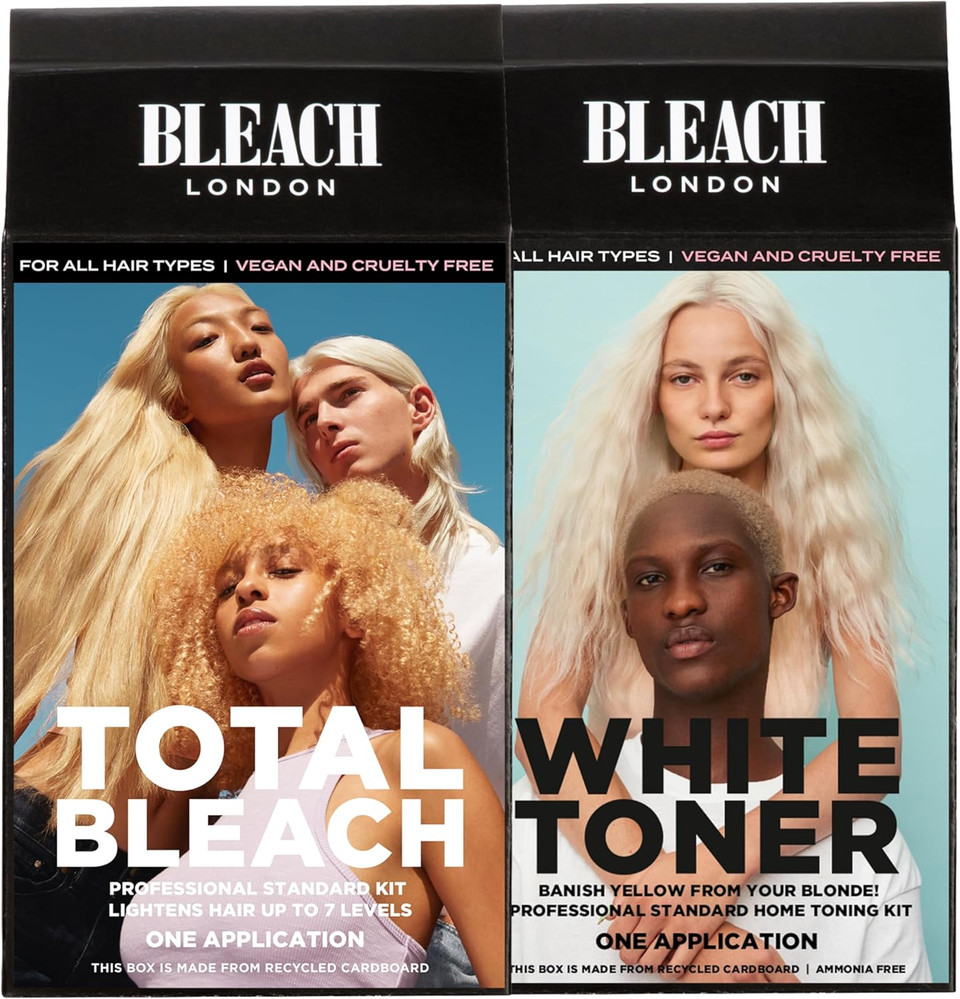 BLEACH LONDON Total Bleach Kit x BLEACH LONDON White Toner Kit, For Creating a Cool Blonde Base