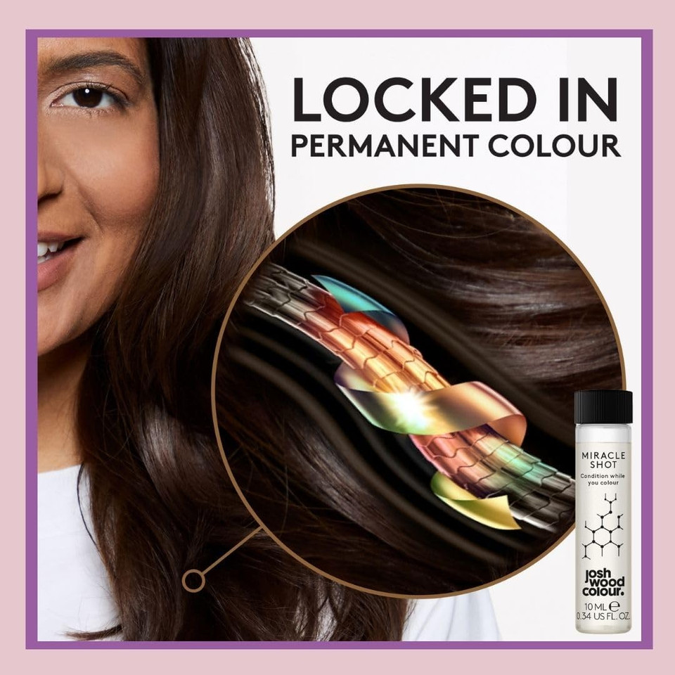 Josh Wood Colour Miracle Kit - Permanent Colour 7.5 and Miracle Shot,62% LESS BREAKAGE, 2.7 TIMES STRONGER HAIR, 38% LESS COLOUR FADE, Covers 100% of grey, Ammonia free