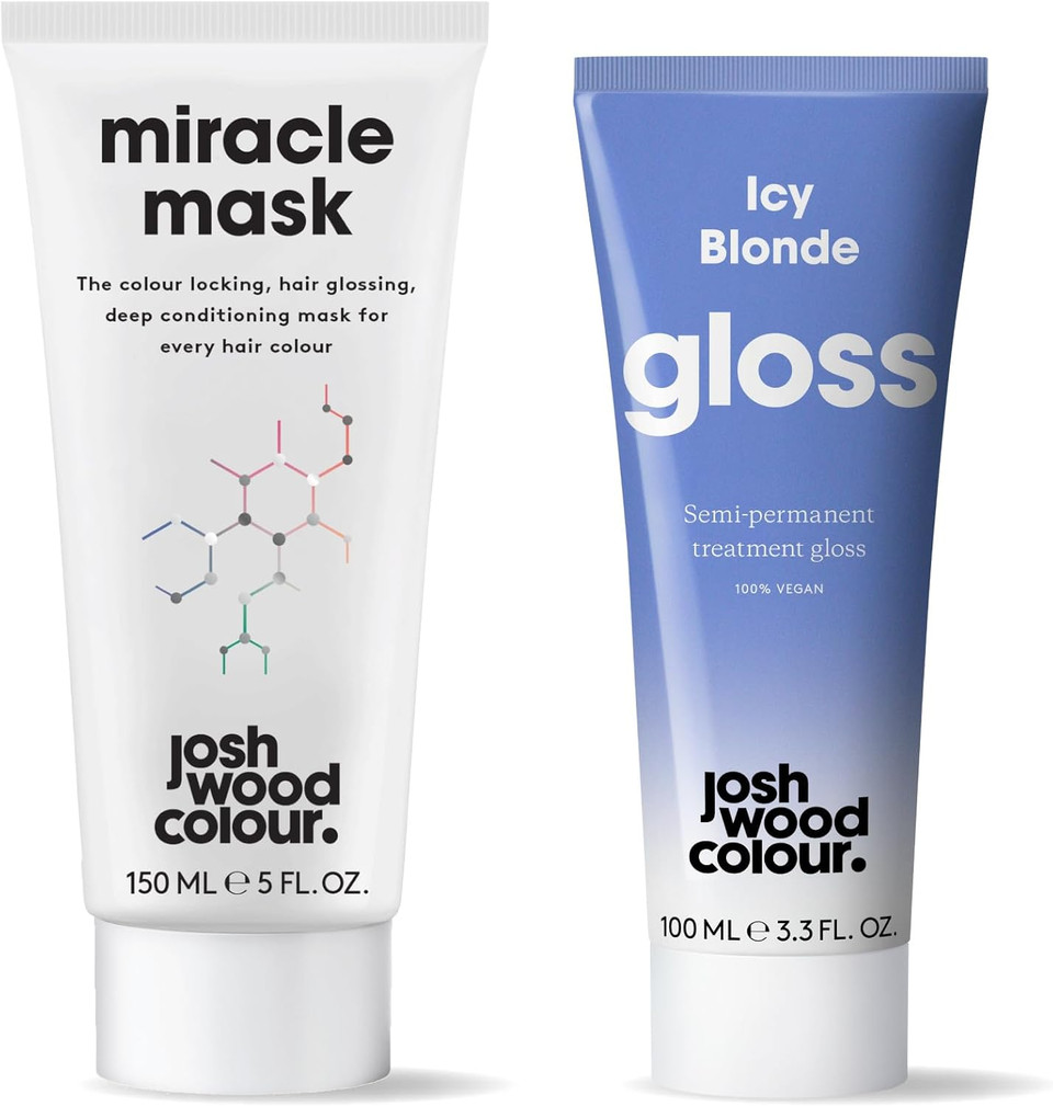 Josh Wood Colour - Icy Gloss 100ml and Miracle Mask 150ml Bundle - Semi-permanent gloss refreshes and conditions hair colour & Mask supports hair's colour, brilliance and shine
