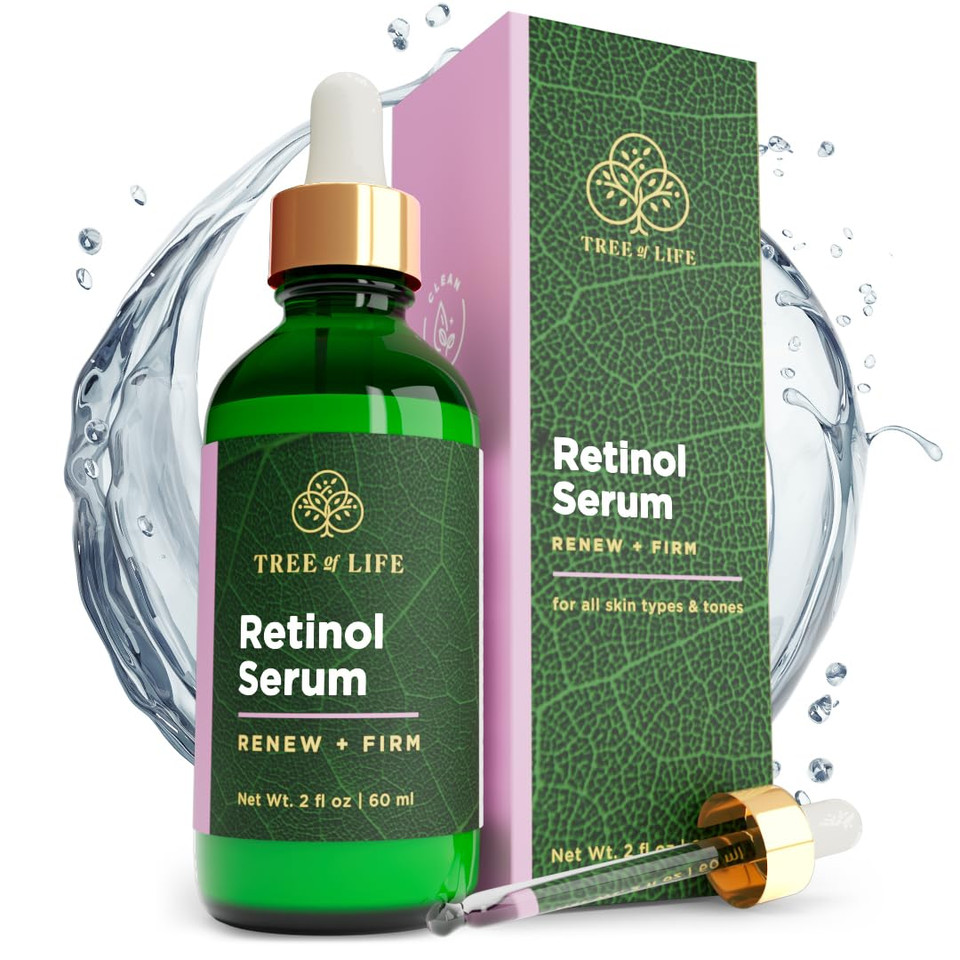 Tree Of Life Retinol Serum For Face W/Hydrating Hyaluronic Acid For Wrinkle Soothing, Fine Lines & Dark Spots - 2 Fl Oz - Renew & Reset Nighttime Serums - Dermatologist Tested Facial Skin Careretinol Serum2 Fl Oz (Pack Of 1)