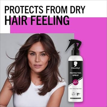 Schwarzkopf Heat Protection Spray 250ml, Suitable for all Hair Styling Tools, For all Hair Types with Anti-Frizz Effect and Natural Shine, Vegan Formula