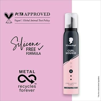 Schwarzkopf Mousse Volume 200ml, Hold Level 4, Hair Mousse for Fine Hair, Volumising Mousse that Prevents Blow-Dry Damage, Non-Sticky, Vegan Formula