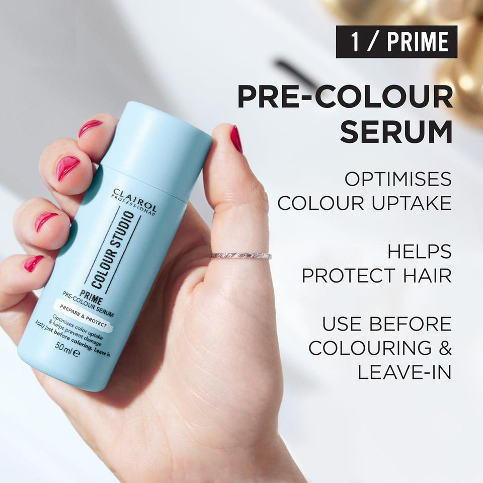 Clairol Colour Studio Hair Primer | Leave-in Pre-colour Serum | Prepares and Protects Hair Before Colouring | Dermatologically Tested Vegan Formula | 50ml?