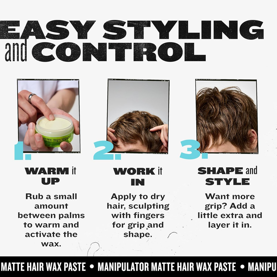 Bed Head by TIGI - Manipulator Matte Hair Wax - Strong Hold - Travel Size - 30g