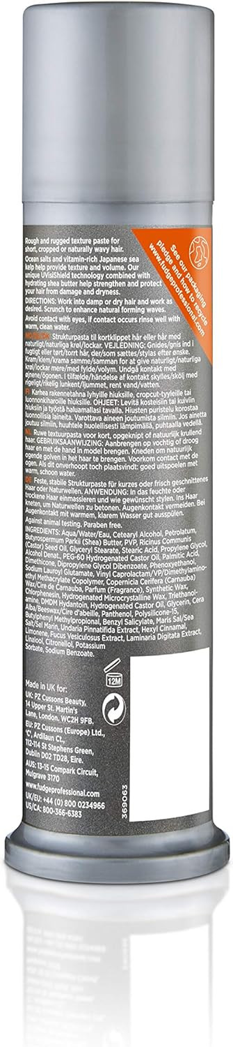 Fudge Professional Surf Paste, Hair Styling Paste, Texturizing Matte Finish, 75 g