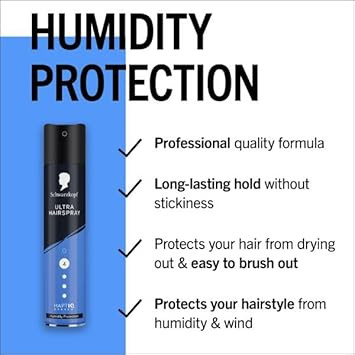 Schwarzkopf Hairspray Caring 250ml, Styling & Care, Strong Hold Hair Spray, Spray for Hair, With Argan Oil