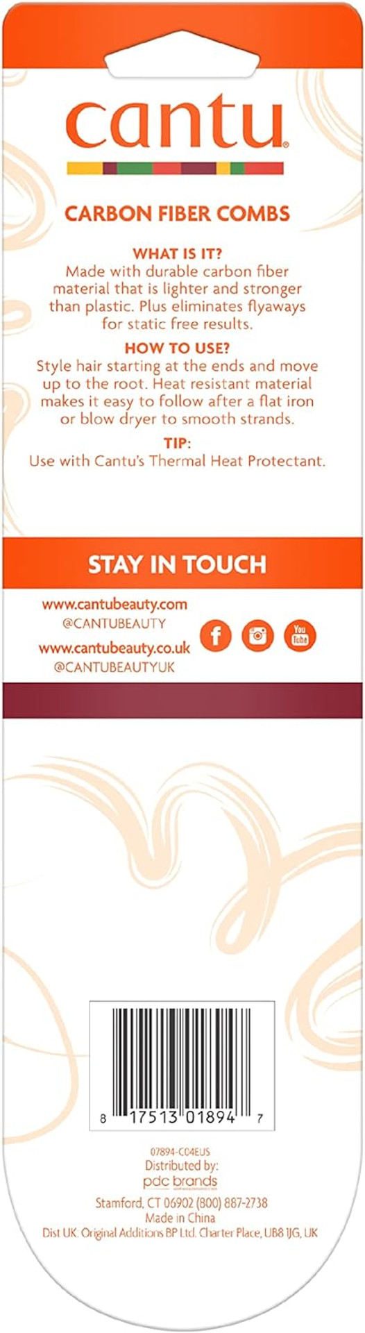 Cantu Hair Accessories Style Carbon Fibre Combs